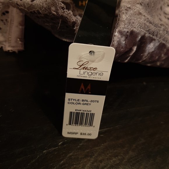 🆕️ FIFTH AVE Luxe Lingerie Lace Crushed Velvet Bustier Bra Underwire Push Up - Picture 11 of 12